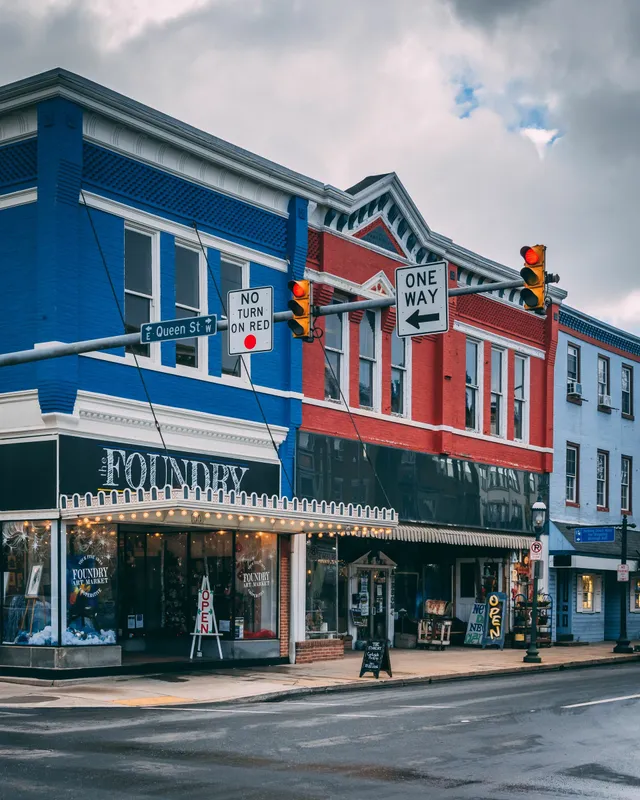 Historic storefront with fresh paint