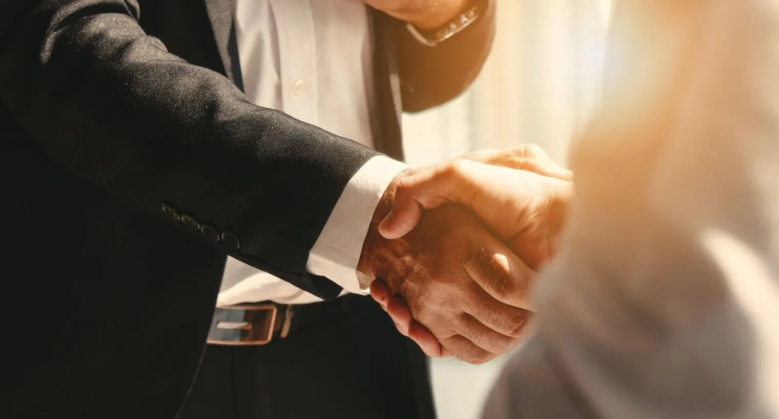 Handshake with client in office setting